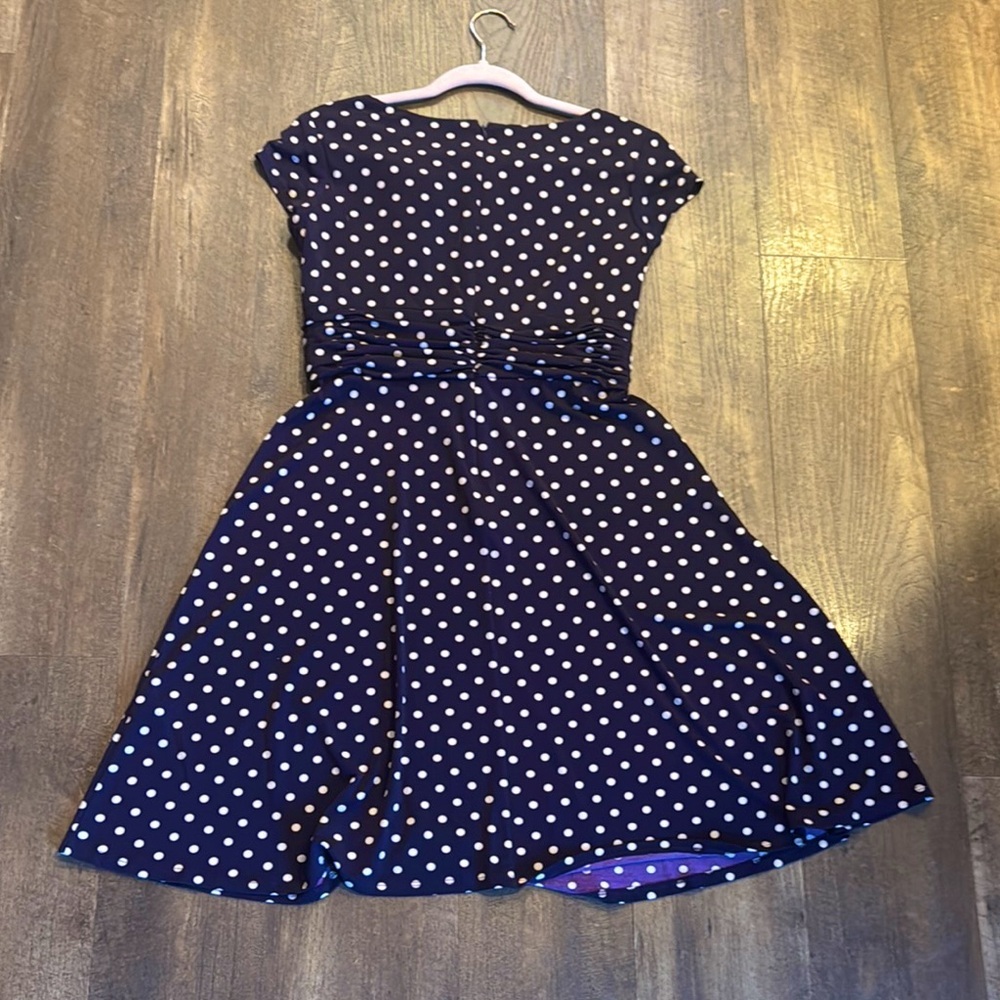 Jessica Howard Purple Polkadot Dress Size 8p - Picture 8 of 8